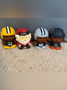 NFL SqueezyMates Jumbo Slo-Foam Squishy Players Bundle of 4 Collectible